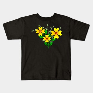 yellow flowers, floral, bloom, blooming, petals Kids T-Shirt